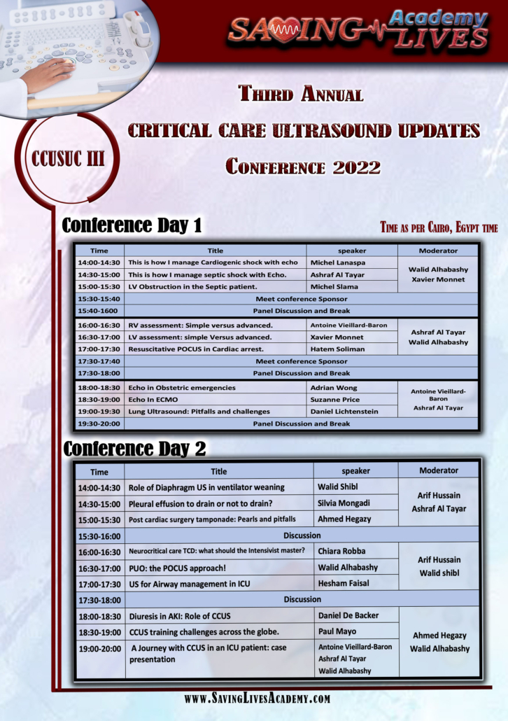 Third Critical care Ultrasound updates conference program